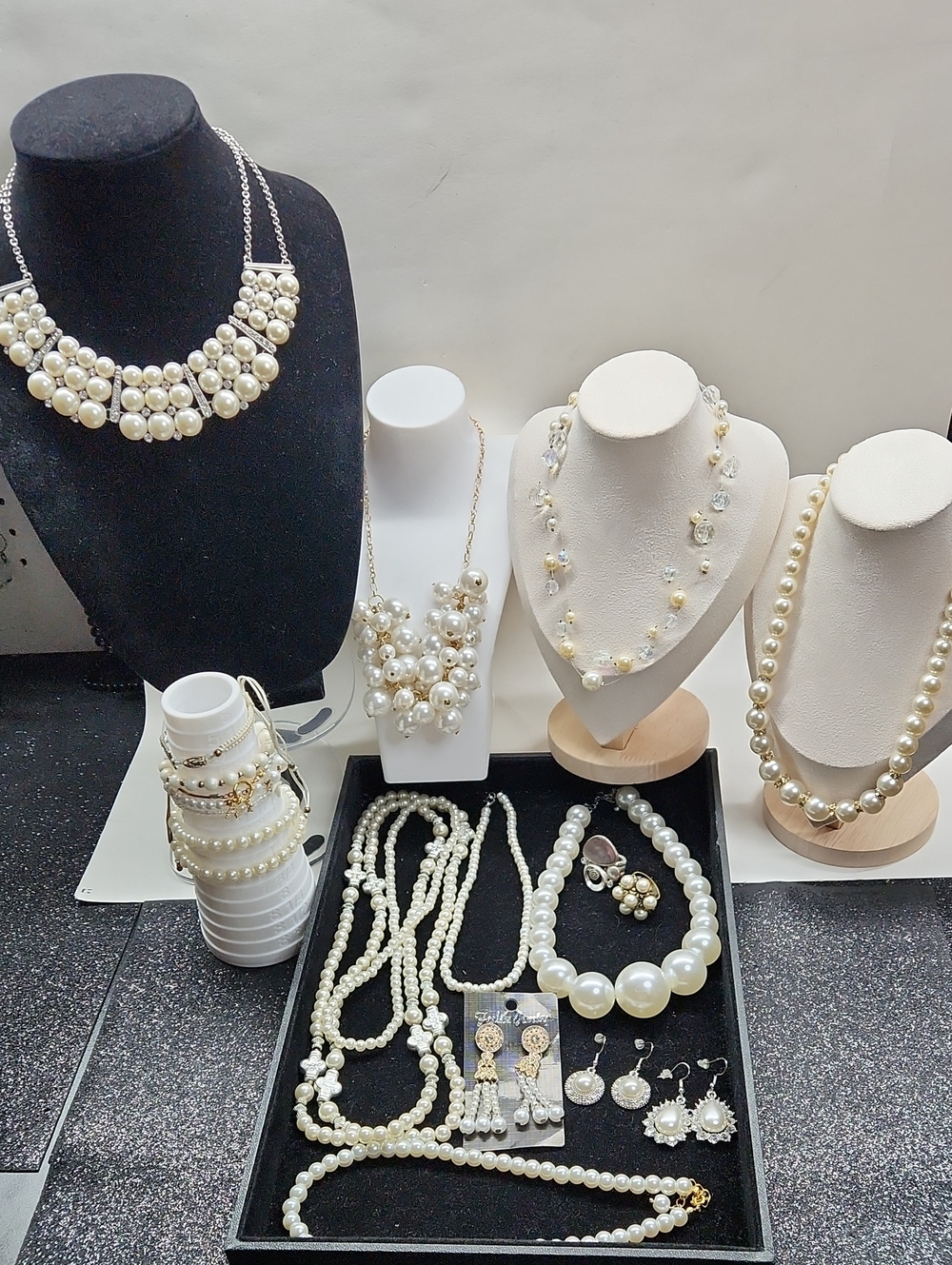 Faux Pearl Themed Jewelry Bundle